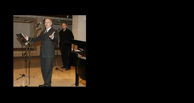 Ron Hawkins, SIS/BA ’95, SIS/MA ’97, introduces the American Embassy program “Excerpts from Porgy and Bess” in Mostar, Bosnia-Herzegovina. Photo courtesy of Ron Hawkins.